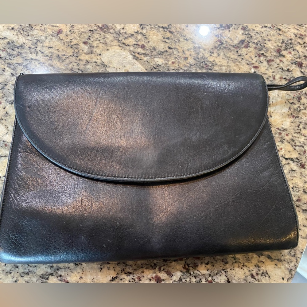 Sophisticated Black Leather Laptop Bag